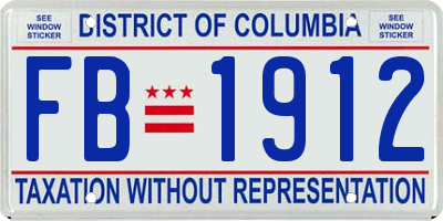 DC license plate FB1912