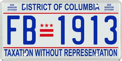 DC license plate FB1913