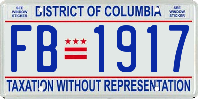 DC license plate FB1917