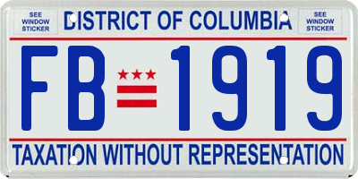 DC license plate FB1919