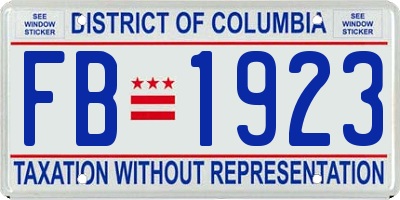 DC license plate FB1923