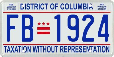 DC license plate FB1924