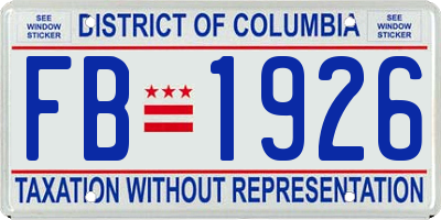 DC license plate FB1926