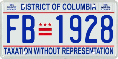 DC license plate FB1928