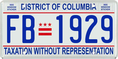 DC license plate FB1929