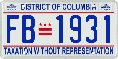 DC license plate FB1931