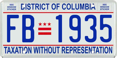 DC license plate FB1935