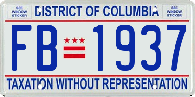 DC license plate FB1937