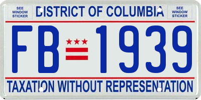 DC license plate FB1939