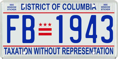 DC license plate FB1943