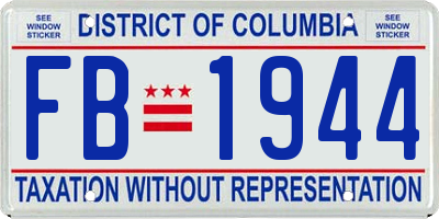 DC license plate FB1944