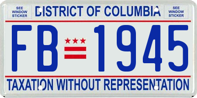 DC license plate FB1945