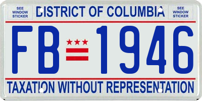 DC license plate FB1946