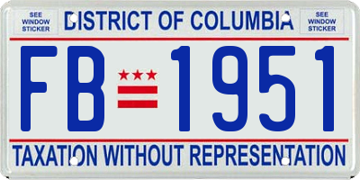 DC license plate FB1951