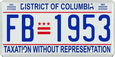 DC license plate FB1953