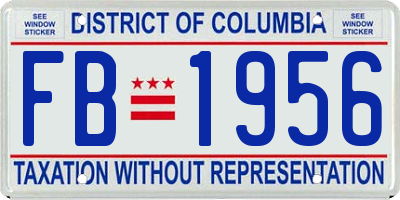 DC license plate FB1956