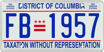 DC license plate FB1957