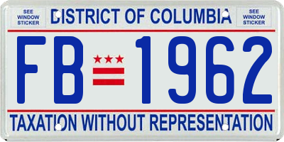 DC license plate FB1962