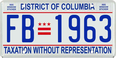 DC license plate FB1963