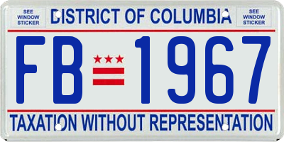 DC license plate FB1967