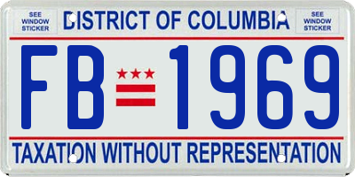 DC license plate FB1969