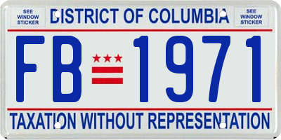 DC license plate FB1971