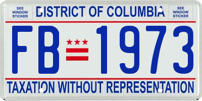 DC license plate FB1973