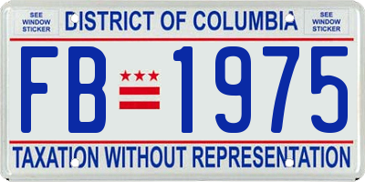 DC license plate FB1975