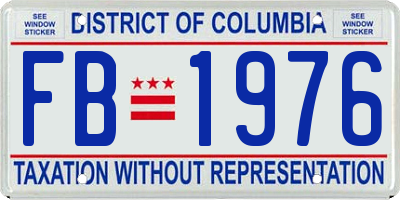 DC license plate FB1976