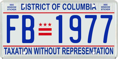 DC license plate FB1977