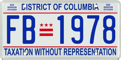 DC license plate FB1978