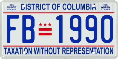 DC license plate FB1990