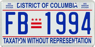 DC license plate FB1994