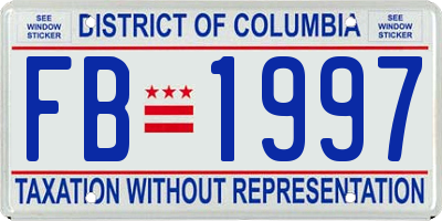 DC license plate FB1997