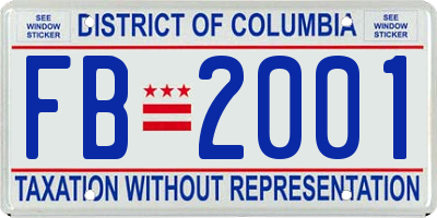 DC license plate FB2001