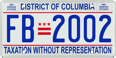 DC license plate FB2002