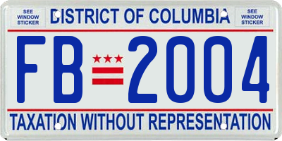 DC license plate FB2004