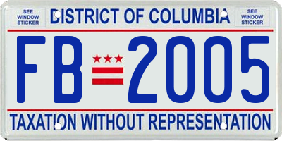 DC license plate FB2005