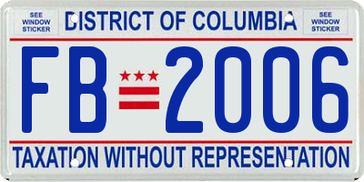 DC license plate FB2006