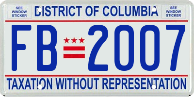 DC license plate FB2007