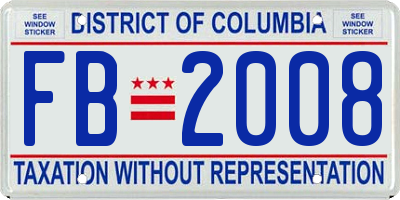 DC license plate FB2008