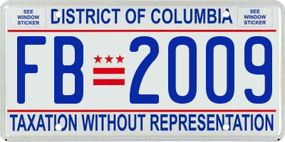 DC license plate FB2009