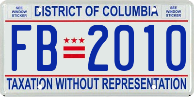 DC license plate FB2010