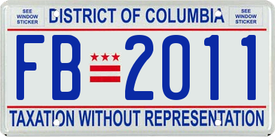 DC license plate FB2011