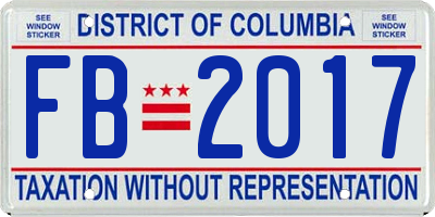 DC license plate FB2017