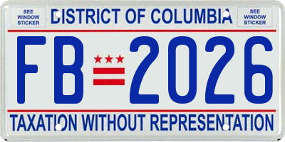 DC license plate FB2026