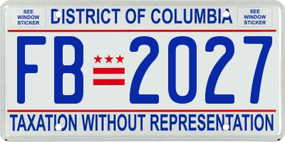 DC license plate FB2027