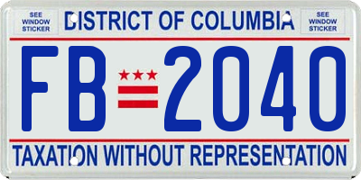 DC license plate FB2040