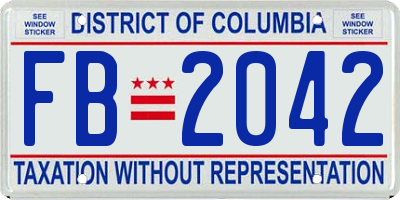 DC license plate FB2042