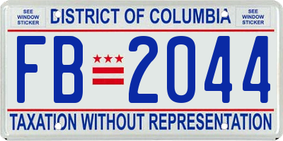 DC license plate FB2044